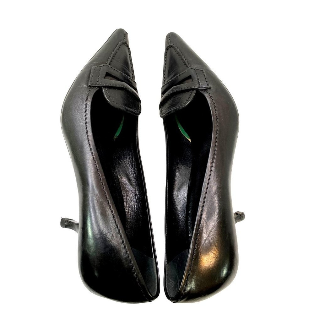 Prada High Heels Leather Pumps Size EU 37 US 6.5 Black Women Pointed Toe - Picture 7 of 10